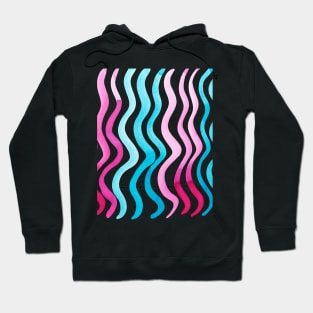 Wavy lines - pink and blue Hoodie